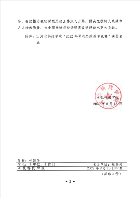 亚星yaxing221关于公布“2022年课程思政教学竞赛”获奖名单的通知